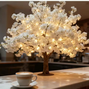 Arbre de cerisier artificiel blanc durable - Pas besoin d'arrosage pour la décoration de mariage, la mise en place de restaurants et de maisons - Product Image 2