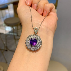 Retro New Arrival Eco-friendly Copper Purple Zircon Necklace <b>Earrings</b> Rings <b>Set</b> Fashion Jewelry 2026 Trendy <b>Sets</b> for Women - Product Image 5