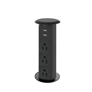 Universal Customed Vertical Kitchen Pop up Motorised Lift Wireless Charger Usb Charger Table Power Socket
