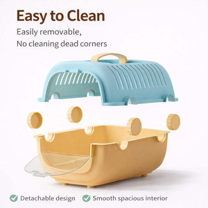 Transportín de Viaje Transpirable y Fácil de Limpiar para Mascotas Pequeñas, Jaula Portátil para Hámster con Asa y Botella de Agua para Animales Pequeños - Product Image 6