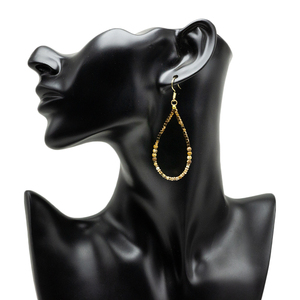 Natural Stone Beads Hoop <b>Earrings</b> <b>Handmade</b> <b>Earring</b> Jewelry Custom Ready to Ship - Product Image 6