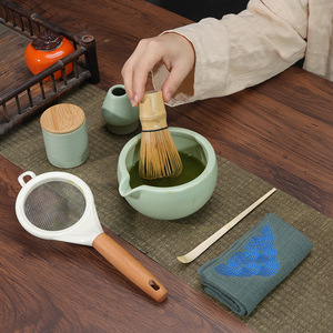 Kit <span class=keywords><strong>Fouet</strong></span> <span class=keywords><strong>Matcha</strong></span> <span class=keywords><strong>Bambou</strong></span> 7 Pièces de Haute Qualité Style Japonais, Ensemble Chawan Bol <span class=keywords><strong>en</strong></span> Porcelaine Céramique pour Cérémonies du Thé et du Café - Product Image 4