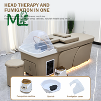 Lit de lavage de cheveux pour salon de beauté, lit de massage thaïlandais, unité de spa capillaire avec vapeur et circulation d'eau pour traitement de la tête