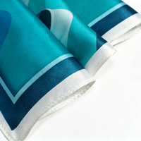 Foulard carré en soie imprimé pour femme, châle de 90 cm, design numérique personnalisé, ourlet cousu à la machine
