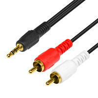 Câble Audio-vidéo de haute qualité, 3.5mm à 2rca, stéréo, pour haut-parleur, Mp3, Dvd, Cd