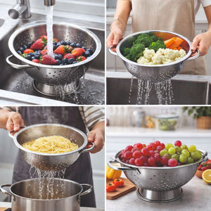 Colador Premium de Acero Inoxidable de 28 CM con Base Elevada, Apto para Lavavajillas y Ecológico, para Colar y Lavar en la Cocina - Product Image 2
