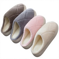 Chaussons en coton peluche croisé pour femme, nouvelle collection automne-hiver 2025, antidérapants, pour la maison, à semelle épaisse, chauds, avec doublure en fausse fourrure