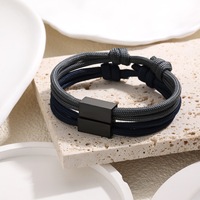 Bracelet en nylon tressé plaqué or PVD 18 carats étanche, gravure personnalisée, acier inoxydable, réglable, bijou d'amitié tendance
