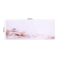 Tapis de souris de jeu E-sport Pink Cloud avec repose-poignets, design personnalisable, matériau en caoutchouc, taille XXL (800x300mm) pour le bureau et la maison