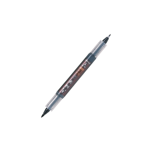 SVS-30KK Stylo de calligraphie à pointe dure Shunpitsu, encre à séchage rapide, deux couleurs, noir et gris clair - Product Image 5