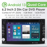 IPoster - Autoradio universel double DIN 6,2 pouces avec Carplay, GPS, navigation automobile, MP3/MP4, Android 13, stéréo