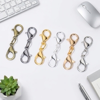 Connecteurs de porte-clés à fermoir mousqueton double tête en alliage de zinc électroplaqué, accessoires de bijoux DIY - Ornement pour collier et bracelet