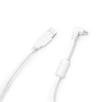 Cable de Carga y Datos USB 2.0 Tipo A Macho a Tipo C Macho con Núcleo de Ferrita, 1.8M, Blanco, PVC, Carga Rápida y Sincronización para Teléfono y Tableta
