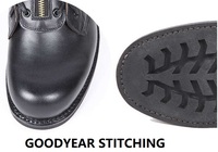 Bottes de combat tactiques en cuir véritable noir