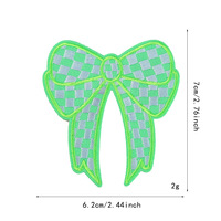 Patchs thermocollants brodés en tissu, motifs mignons de dessins animés, nœuds papillon à carreaux colorés, accessoires vestimentaires