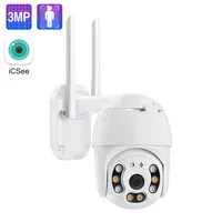 Caméra de surveillance dôme extérieure PTZ IP Wifi hd 3MP/p, dispositif de sécurité sans fil, avec suivi automatique, type dôme et carte TF