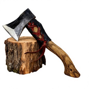 Hache Viking en Acier au Carbone, Hachette de Camping avec Manche en Bois, Survie en Plein Air, Coupe de Bois, Chasse, Bricolage, Tomahawk Tactique pour Jardinage - Product Image 2