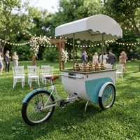 Congélateur de vélo de crème glacée 120L vélo de nourriture mobile en été tricycle extérieur