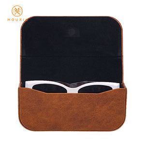 Kotak Kacamata Persegi Panjang Kapasitas Besar Motif Kartun Kulit PU Pelindung Gaya Retro Mewah Buatan Tangan - Product Image 3