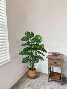 4,5 pies de altura grande Artificial Monstera Deliciosa plantas Faux Tropical Swiss Cheese Floor plantas árbol con maceta para decoración de Hotel - Product Image 5