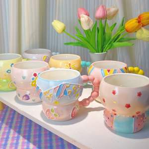 <span class=keywords><strong>Taza</strong></span> de cerámica de porcelana moderna <span class=keywords><strong>pintada</strong></span> <span class=keywords><strong>a</strong></span> <span class=keywords><strong>mano</strong></span> hecha <span class=keywords><strong>a</strong></span> <span class=keywords><strong>mano</strong></span>, 420ml, apto para lavavajillas y microondas, vaso de regreso <span class=keywords><strong>a</strong></span> la escuela y regalo - Product Image 5