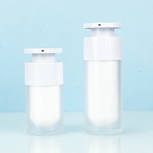 Factory Price Cosmetic Airless Lotion <b>Pump</b> <b>Bottle</b> Silk Screen Frosted White 15ml 30ml 50ml Skin Care Plastic Airless <b>Bottle</b> - Product Image 1
