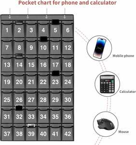 Organizador de Pared con 42 Bolsillos Numerados para el Aula, Organizador Colgante para Teléfonos Celulares y Calculadoras, Material Escolar de Tela No Tejida - Product Image 3
