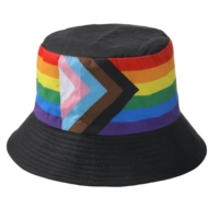 Chapeaux bob personnalisés en polyester à transfert thermique, drapeau arc-en-ciel de la fierté LGBTQ+, pour les lesbiennes, les bisexuels, les gays et les transgenres