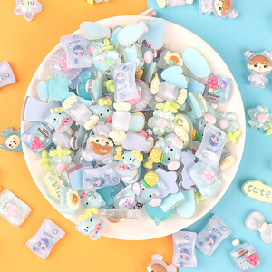 Nouveaux accessoires en résine dessin animé Transparent couleur mélange bricolage crème colle étui de téléphone portable Patch acrylique charme - Product Image 3