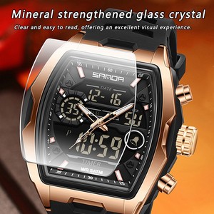 Reloj Deportivo Digital SANDA 6235, Reloj de Pulsera con Caja Tonneau y Pantalla Dual, Reloj Moderno Multifuncional a Prueba de Agua con Alarma - Product Image 4