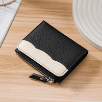 Dompet Kulit Asli Wanita Grosir Merk Ternama, Mini, Anti RFID, dengan Resleting dan Jendela ID, Model 2026
