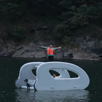 JOOLOOG High Duty Commercial PVC Petit Yacht Solaire Gonflable Bateau Catamaran Électrique avec Moteur Électrique