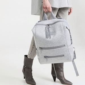 Custom Grey Large Neoprene Diaper Backpack Mommy Baby Essentials <b>Changing</b> Pad Portable Waterproof Outdoor Travel Multi-Function - Product Image 2