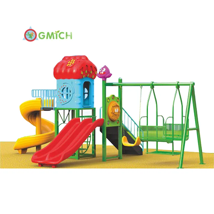 छोटे और सस्ते खिलौने खेल का मैदान बच्चों को प्लास्टिक स्लाइड स्विंग सेट खेल का मैदान आउटडोर बच्चों खेलने खेल JMQ-C191812