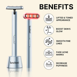 Outils de soins de la peau Massage du visage cou Baguette de soins de la peau chauffante Masseur oculaire Baguette de thérapie cutanée à micro-courant pour l'élimination du cycle sombre - Product Image 4