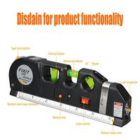 Outil de mesure multifonctionnel 3 en 1 : ruban à mesurer, niveau laser infrarouge et niveau de mesure