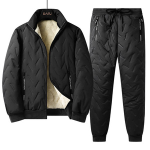 Blouson Bomber en <span class=keywords><strong>Velours</strong></span> d'Agneau Ultrasonique pour Hommes, Hiver Chaud, Doublure en Sherpa, Col Montant, Streetwear, Motif Cœur, Moyen-Âge, Personnes Agées - Product Image 5