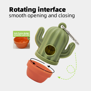 Support de sacs à déjections canines en plastique écologique en forme de cactus de haute qualité pour la vente en gros, distributeur de sacs à déjections avec un rouleau de sacs inclus - Product Image 3