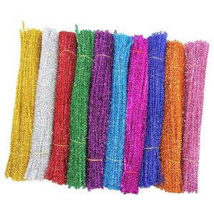 100 pièces de tiges de chenille en polyester multicolores de 6 mm x 12 pouces, métalliques scintillantes, faites à la main, pour bricolage et jouets - Product Image 5