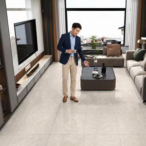 Azulejos de Porcelana Pulida Cristalizada Color Marrón Glaciar de 600x600 mm, Efecto Madera y Piedra, Diseño Brillante para Pisos - Product Image 5