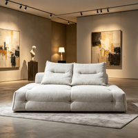 Canapé modulaire sans accoudoirs, carré, en tissu, rembourré, large, à profil bas, pour salon ou hôtel, avec dossier à coussins doux