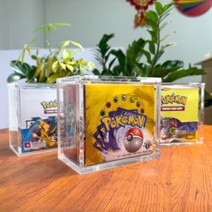 TCG Usine En Gros Acrylique <span class=keywords><strong>Pokemon</strong></span> Booster Boîte 1ère Édition <span class=keywords><strong>Pokemon</strong></span> Cartes Original Vitrine Aimant Fort - Product Image 1