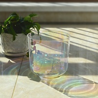 Bols chantants en cristal transparent HF 5"-12" Chakra Tune 432Hz 440Hz Cosmic Light pour bain sonore thérapeutique