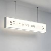 Panneau de signalisation lumineux double face suspendu pour parking, station de métro et navigation dans les espaces publics intérieurs