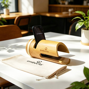 Embecta Bamboo Mobile Phone <b>Speaker</b> <b>Stand</b> For iPhone Amplifier Gift - Product Image 3