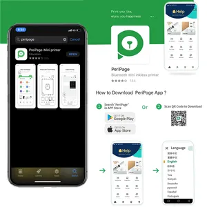 Peripage A40 mini xách tay nhiệt tài liệu Máy in ảnh 203pdi điện thoại di động không dây <span class=keywords><strong>Bluetooth</strong></span> inkless <span class=keywords><strong>A4</strong></span> máy in - Product Image 3