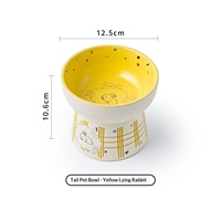 Gamelle surélevée en céramique pour chat et petit chien – Design surélevé pour protéger la colonne cervicale – Grande capacité pour l'eau et la nourriture
