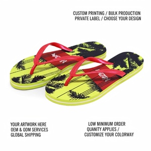 Chanclas de Playa con Diseño de Palmera Tropical, Color Verde Neón, con Tira Brillante, Sandalias de Verano, Logotipo Personalizado, Venta al Por Mayor - Product Image 2