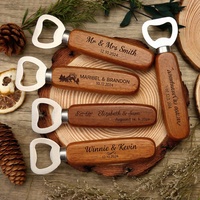 Ouvre-bouteille de bière personnalisé avec logo pour mariage, bar, fête, promotion, ouvre-bouteille à manche en bois