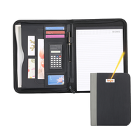 Portafolio multifuncional de PU suave, estuche para documentos con múltiples bolsillos, organizador de bloc de notas para oficina, uso diario.